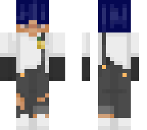 blue haired overalls