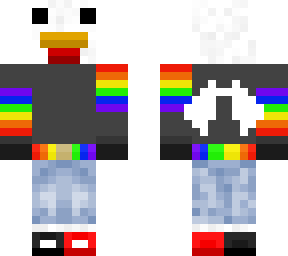 chicken in an angel rainbow hoodie