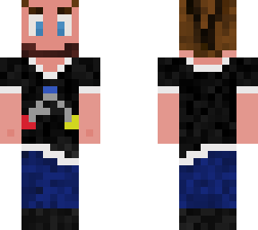 guy with ponytail and short sleeve ark logo t-shirt