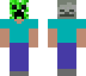 steve with monster heads on second layer