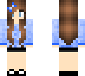brown hair base edit with a blue hoodie
