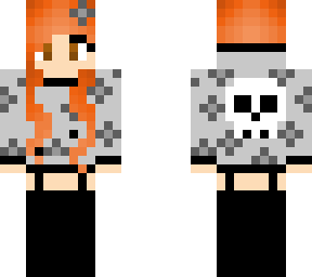 pretty ginger girl in skull hoodie