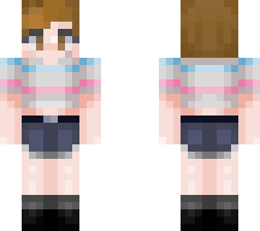 short haired trans girl (w/ boots & crop top)