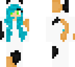 calico onesie with blue hair