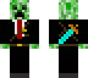 creeper in suit with sword