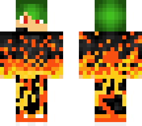 flame-gamer with green hair