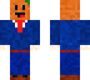 pumpkin head with blue suit