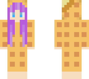 waffle girl with pale skin and purple hair