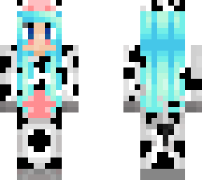 cow onesie with blue hair