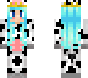 cow onesie with blue hair crown