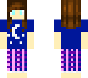 cute little girl in moon and space pajamas (hair by zombeanie tutorial)