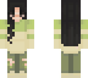 pastel green and cream hoodie- girl ver