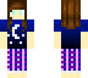 cute little girl in moon and space pajamas (hair by zombeanie tutorial) (edited)
