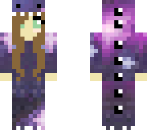 onesie dino girl galaxy with brown hair and slim