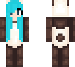 panda onesie girl blue hair