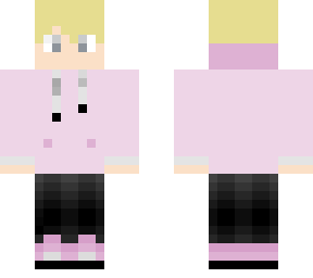 blonde boy in pink