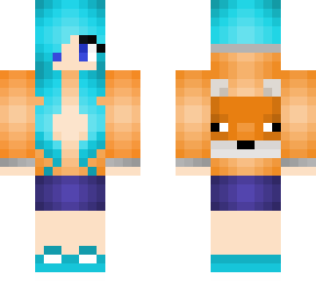 blue haired fox hoodie