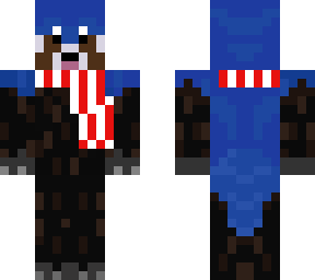 blue red panda w/ scarf