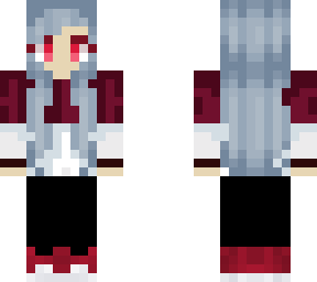 maroon girl w/ grayish hair