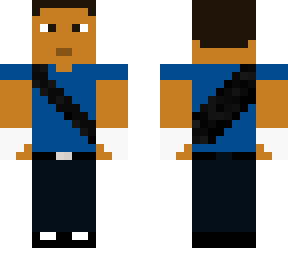 survivor with blue shirt