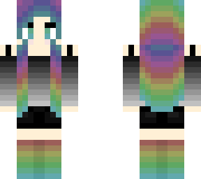 dark rainbow/holographic girl