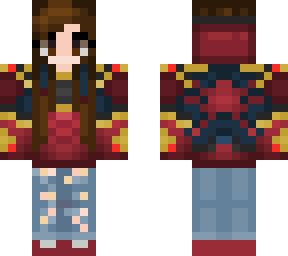 girl in iron spider hoodie