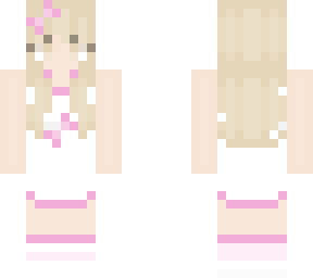 orange juice - simple white pink dress with ribbon