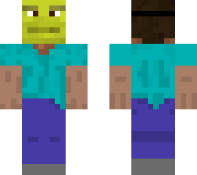 steve with shrek mask