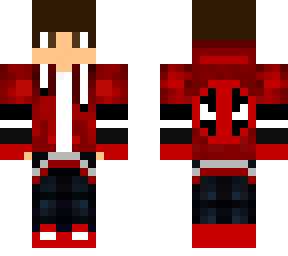 brown hair boy-deadpool hoodie