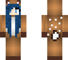 deer onesie w/ dark blue hair :)