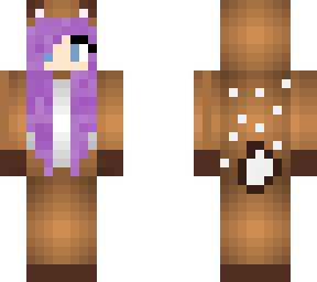 deer onesie w/ purple hair :)