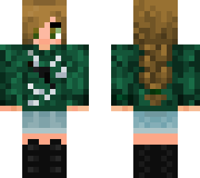 green hoodie and plait