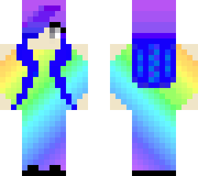 shaded rainbow dress with shaded hair (sorta)