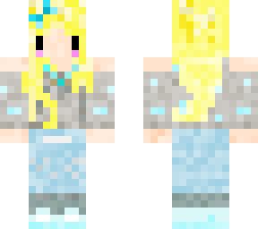 blonde light blue chibi girl