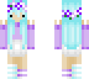 blue purple and white chibi