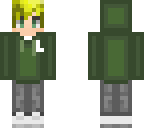 sandy blonde boy with a green hood