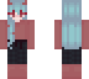 aqua and red devil girl
