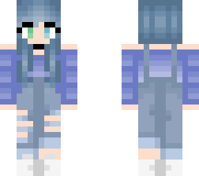 blue overalls and hair - blue bell shirt