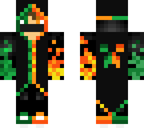 green,orange flame