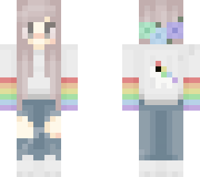 kawaii rainbow unicorn girl