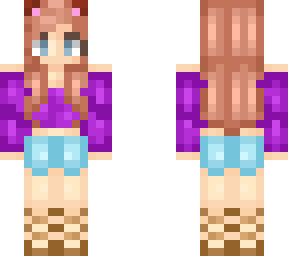 purple summer girl with cat ears
