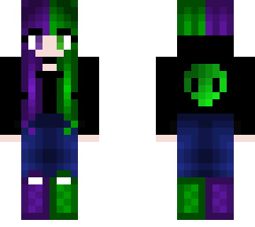 alien hoodie - area 51 - green and purple