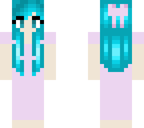 blue haired girl with nightgown