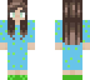 brunette girl in polka dot pjs