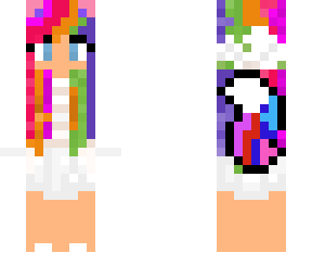 rainbow haired wolf girl