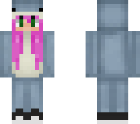 whale girl with pink hair