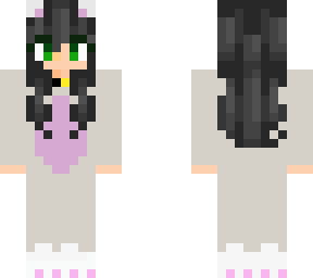 cat girl in onesie (hoodie down)