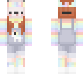 cute rainbow girl with overalls bow tie edit