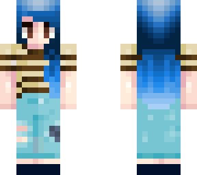 girl with blue hair brown eyes