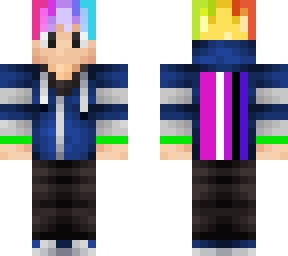 pride flag hair plus genderfluid jumper